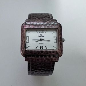 PD Premier Design Distressed Bronze Cuff‎ Bangle Ladies Watch Needs New Battery